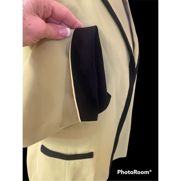 Jones Studio Separates Green/Black Blazer Lined Sz. 16 Open Front Professional - Picture 9 of 12